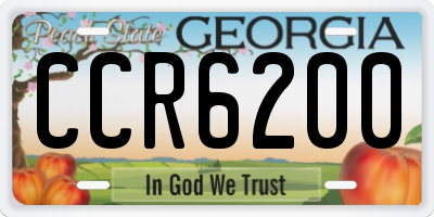 GA license plate CCR6200