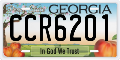 GA license plate CCR6201