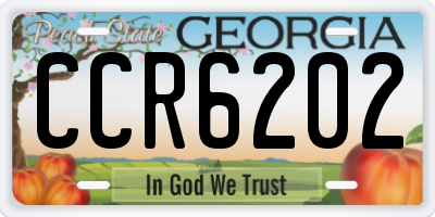 GA license plate CCR6202