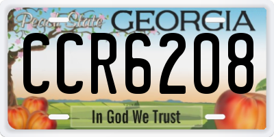 GA license plate CCR6208