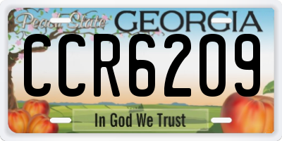 GA license plate CCR6209