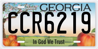GA license plate CCR6219