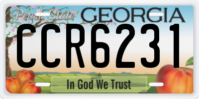 GA license plate CCR6231