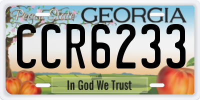 GA license plate CCR6233