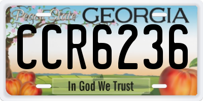 GA license plate CCR6236