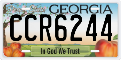 GA license plate CCR6244