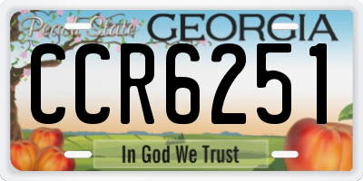 GA license plate CCR6251
