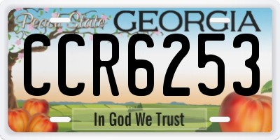 GA license plate CCR6253
