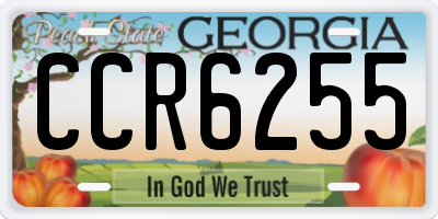 GA license plate CCR6255