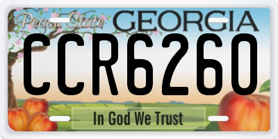 GA license plate CCR6260