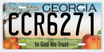 GA license plate CCR6271