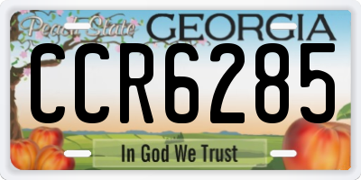 GA license plate CCR6285