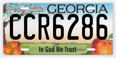 GA license plate CCR6286