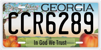 GA license plate CCR6289