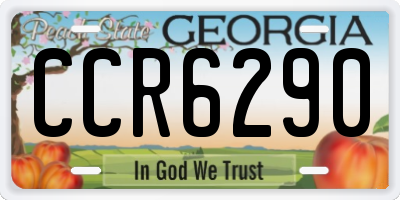 GA license plate CCR6290