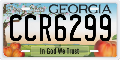 GA license plate CCR6299