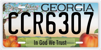 GA license plate CCR6307