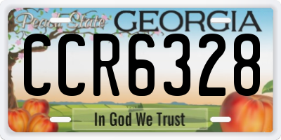 GA license plate CCR6328