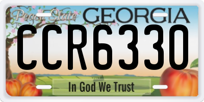 GA license plate CCR6330