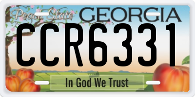 GA license plate CCR6331