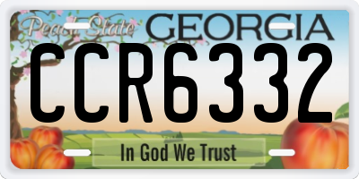 GA license plate CCR6332