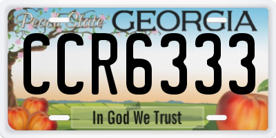 GA license plate CCR6333