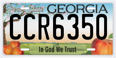 GA license plate CCR6350
