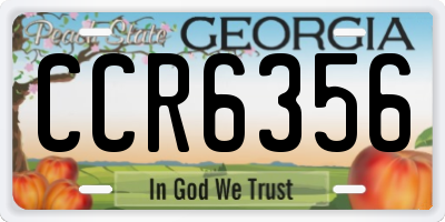 GA license plate CCR6356