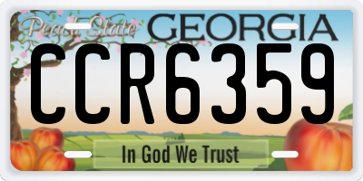GA license plate CCR6359