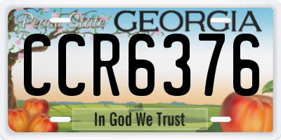 GA license plate CCR6376