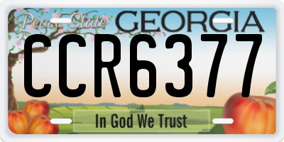 GA license plate CCR6377