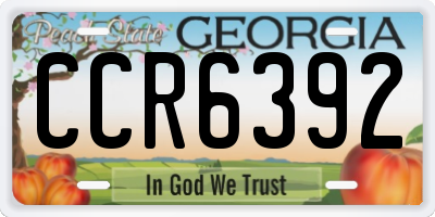 GA license plate CCR6392