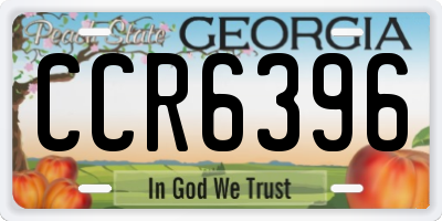 GA license plate CCR6396
