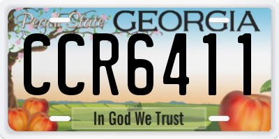 GA license plate CCR6411