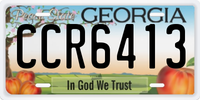 GA license plate CCR6413