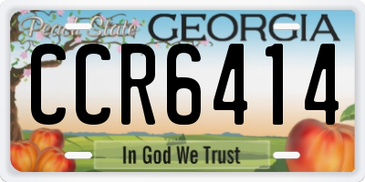 GA license plate CCR6414