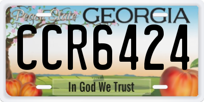 GA license plate CCR6424