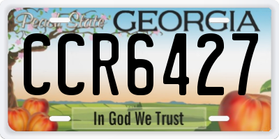 GA license plate CCR6427