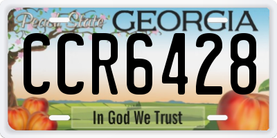 GA license plate CCR6428