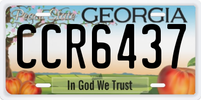 GA license plate CCR6437