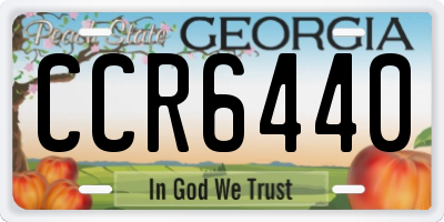 GA license plate CCR6440