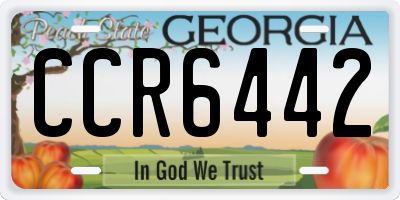 GA license plate CCR6442