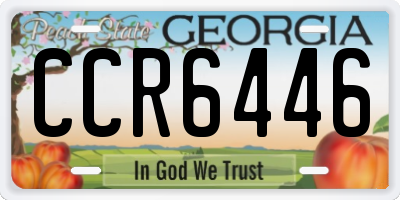 GA license plate CCR6446