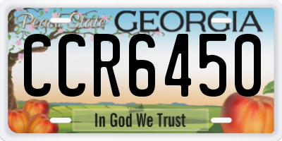 GA license plate CCR6450