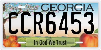 GA license plate CCR6453