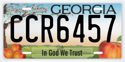 GA license plate CCR6457