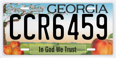 GA license plate CCR6459