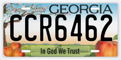 GA license plate CCR6462