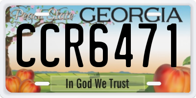 GA license plate CCR6471