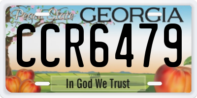 GA license plate CCR6479